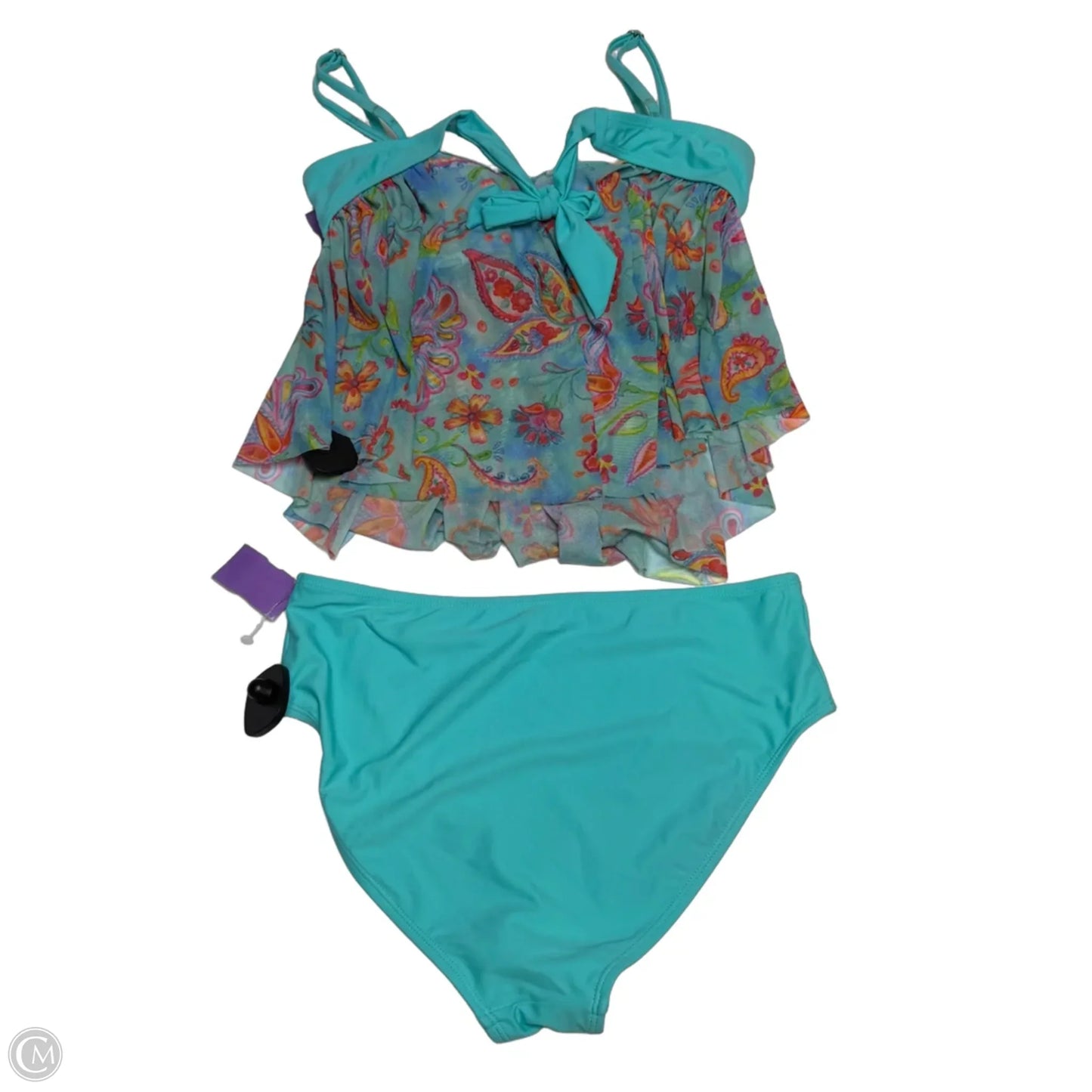 Swimsuit 2pc By Clothes Mentor In Blue & Green, Size: M