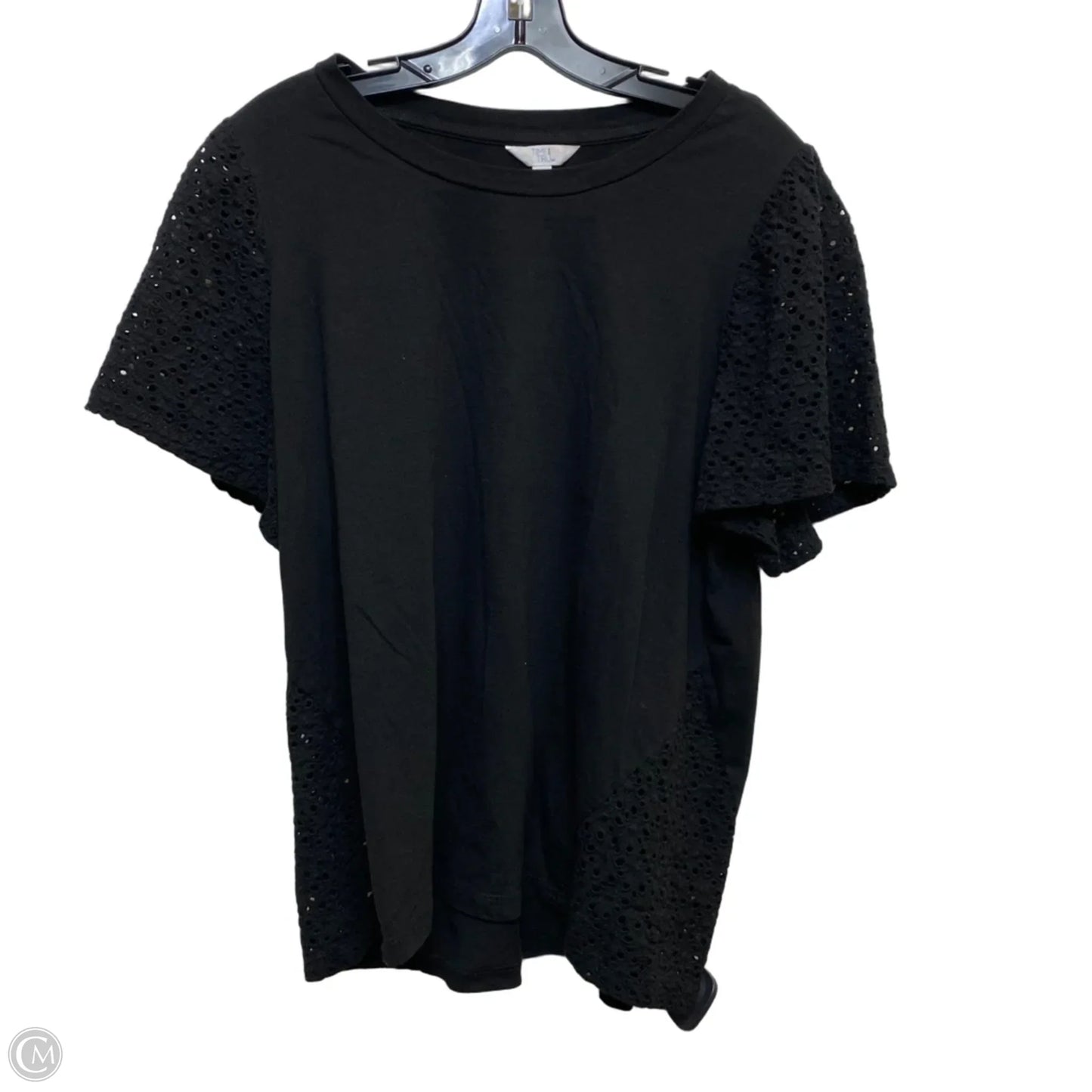 Top Short Sleeve By Time And Tru In Black, Size: Xl