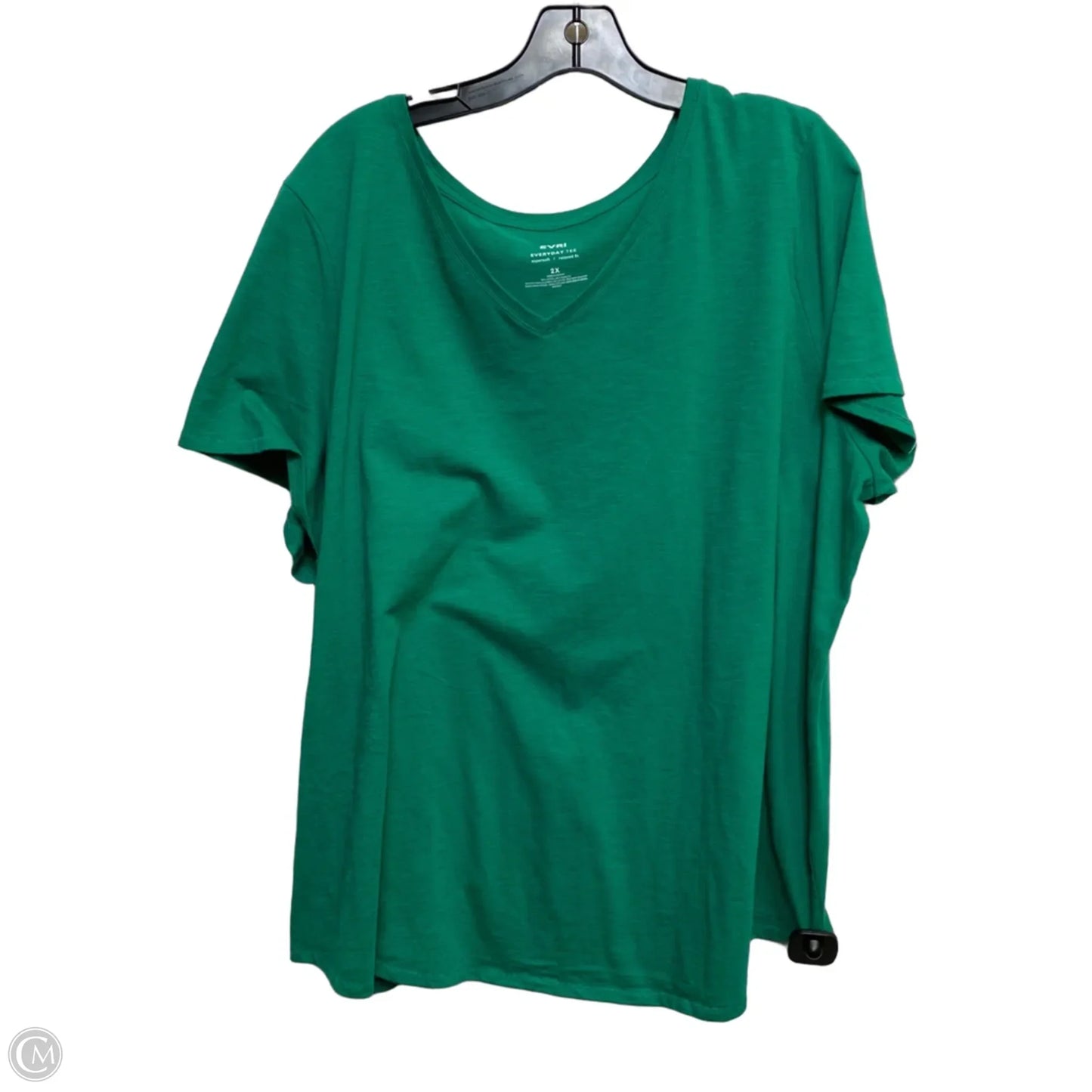 Top Short Sleeve Basic By Evri In Green, Size: 2x