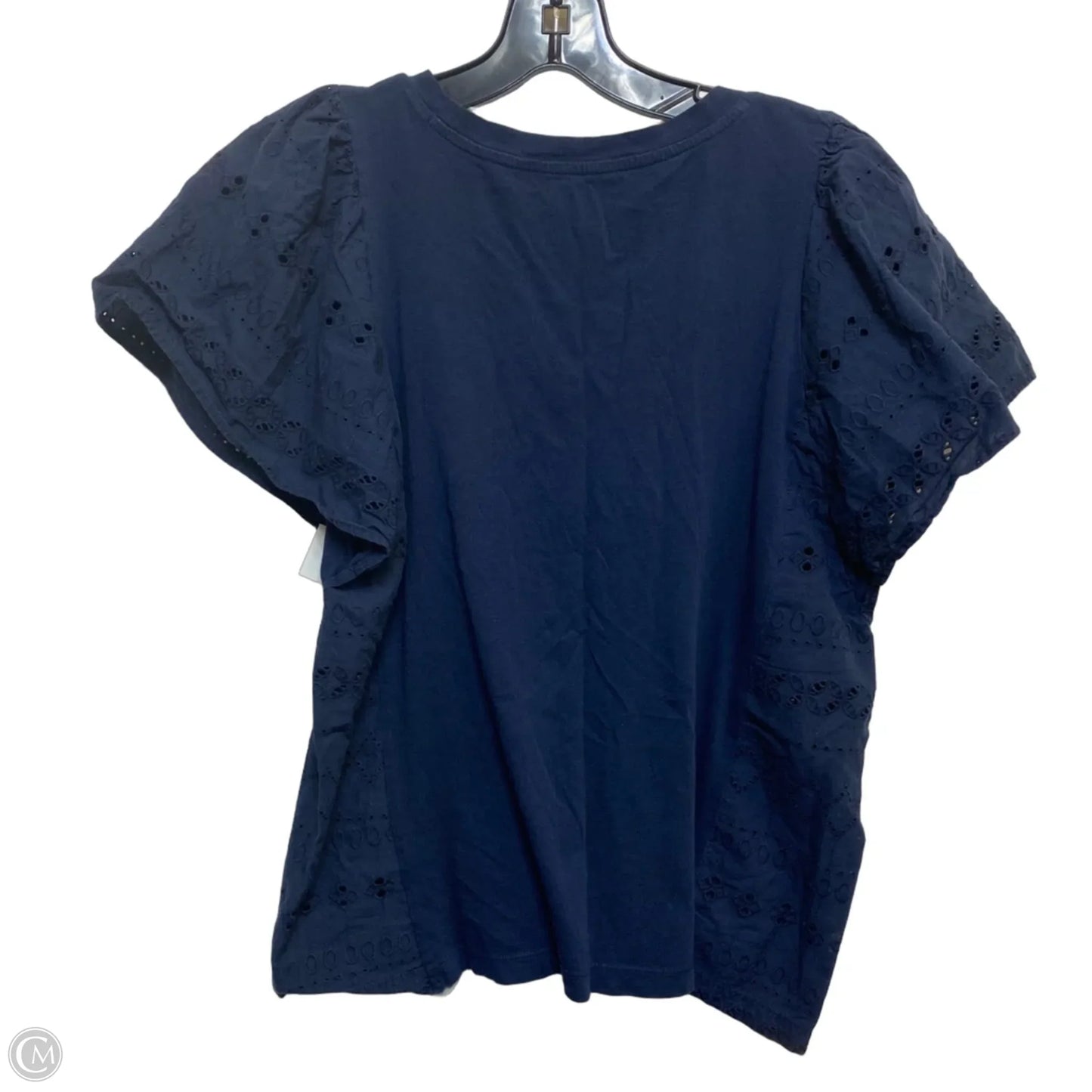 Top Short Sleeve By Loft In Navy, Size: M