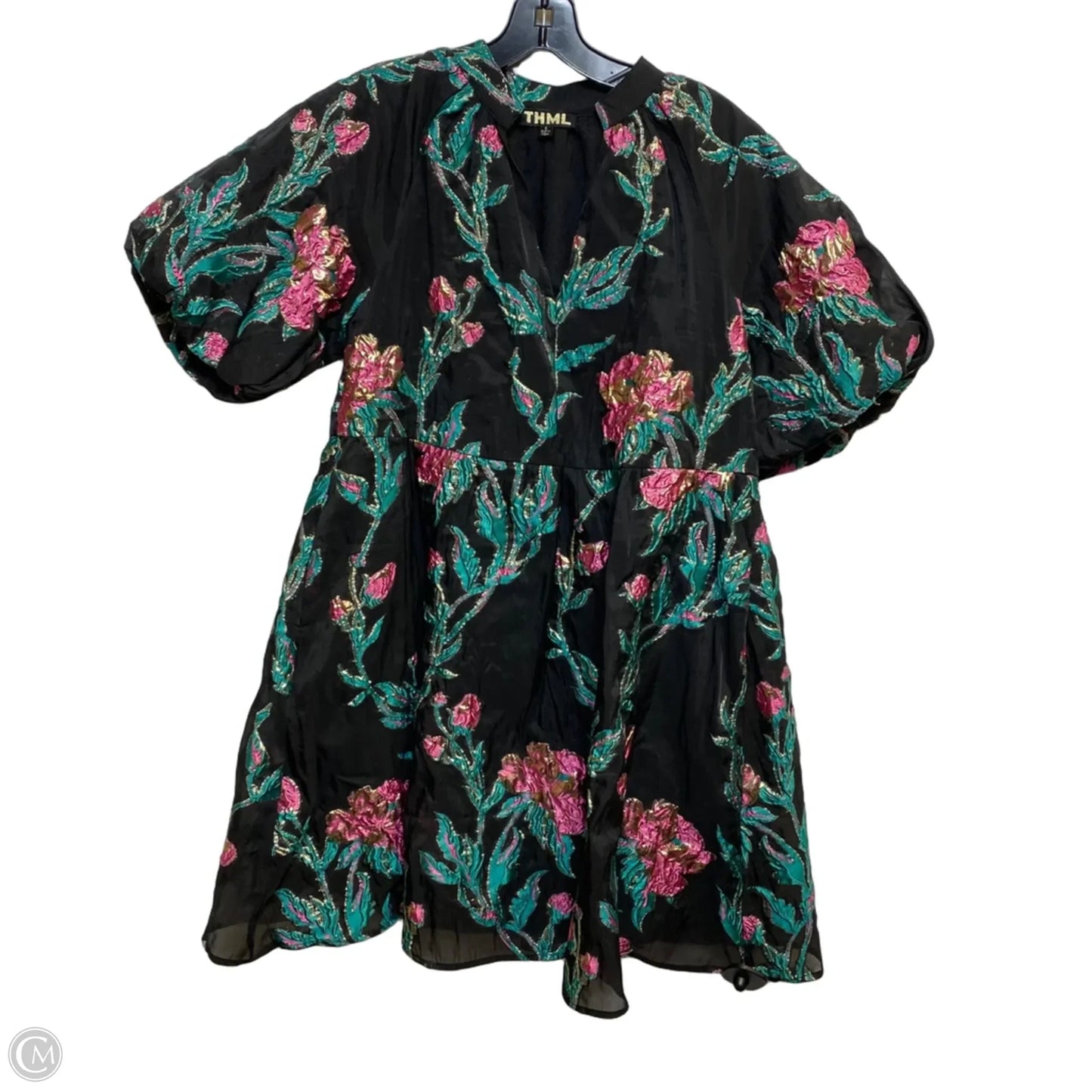 Dress Casual Short By Thml In Black & Pink, Size: S