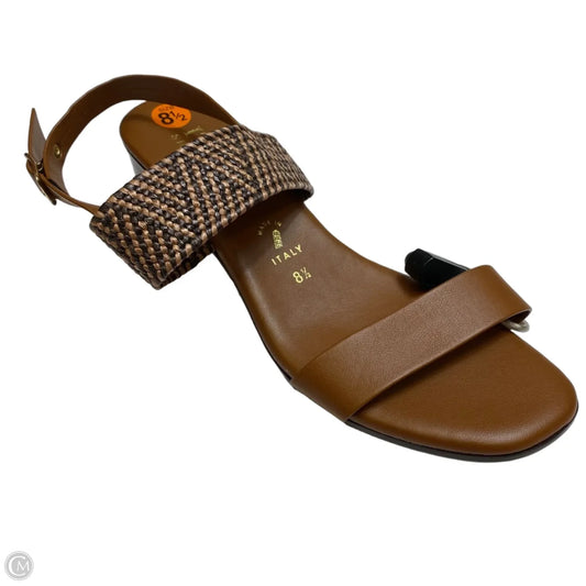 Sandals Heels Block By Italian Shoemakers In Brown, Size: 8.5