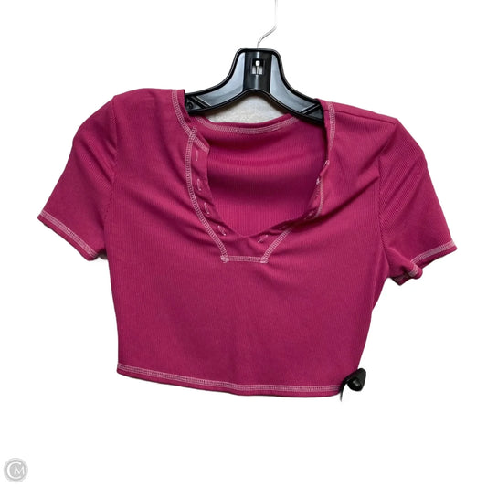 Top Short Sleeve By Shein In Pink, Size: M