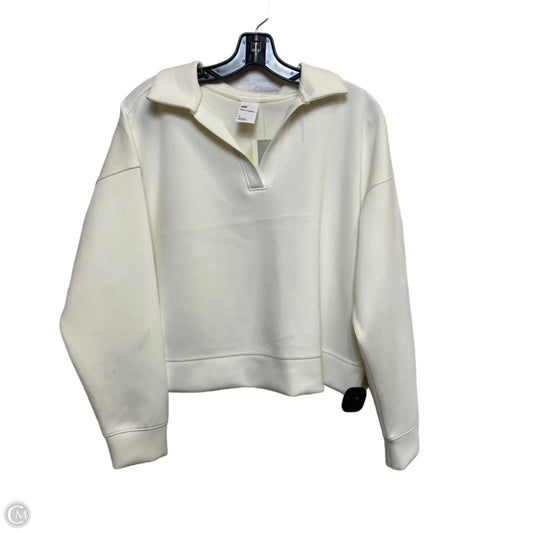 Athletic Top Long Sleeve Collar By All In Motion In Cream, Size: M