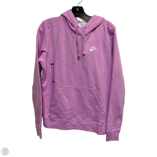 Athletic Sweatshirt Hoodie By Nike In Pink, Size: M
