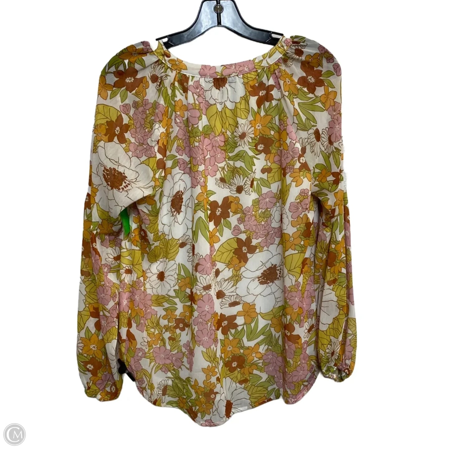 Blouse Long Sleeve By Btfbm In Floral Print, Size: S