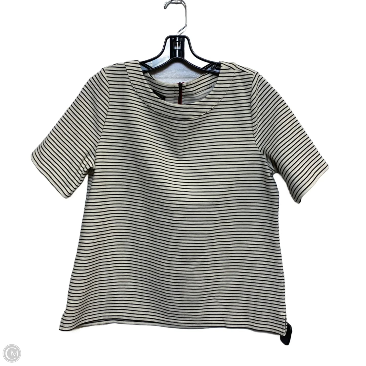 Top Short Sleeve By Talbots In Black & Cream, Size: Lp