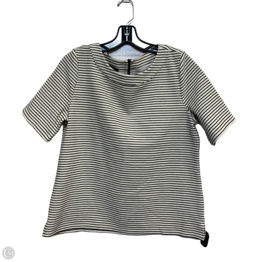 Top Short Sleeve By Talbots In Black & Cream, Size: Lp