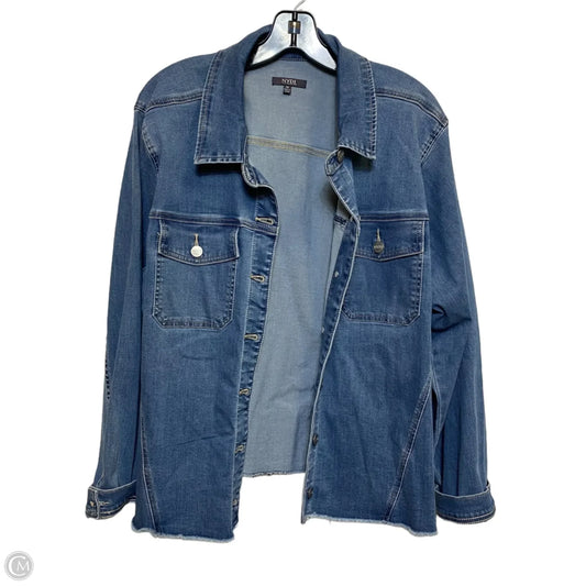 Top Long Sleeve By Not Your Daughters Jeans In Blue Denim, Size: 1x