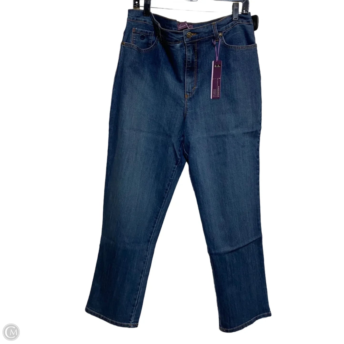 Jeans Straight By Gloria Vanderbilt In Blue Denim, Size: 18