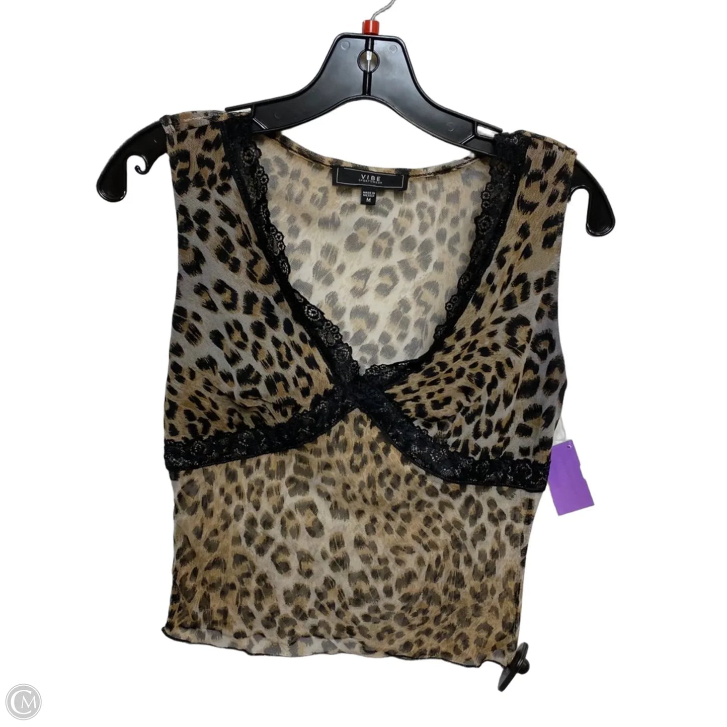 Top Sleeveless By Vibe In Animal Print, Size: M