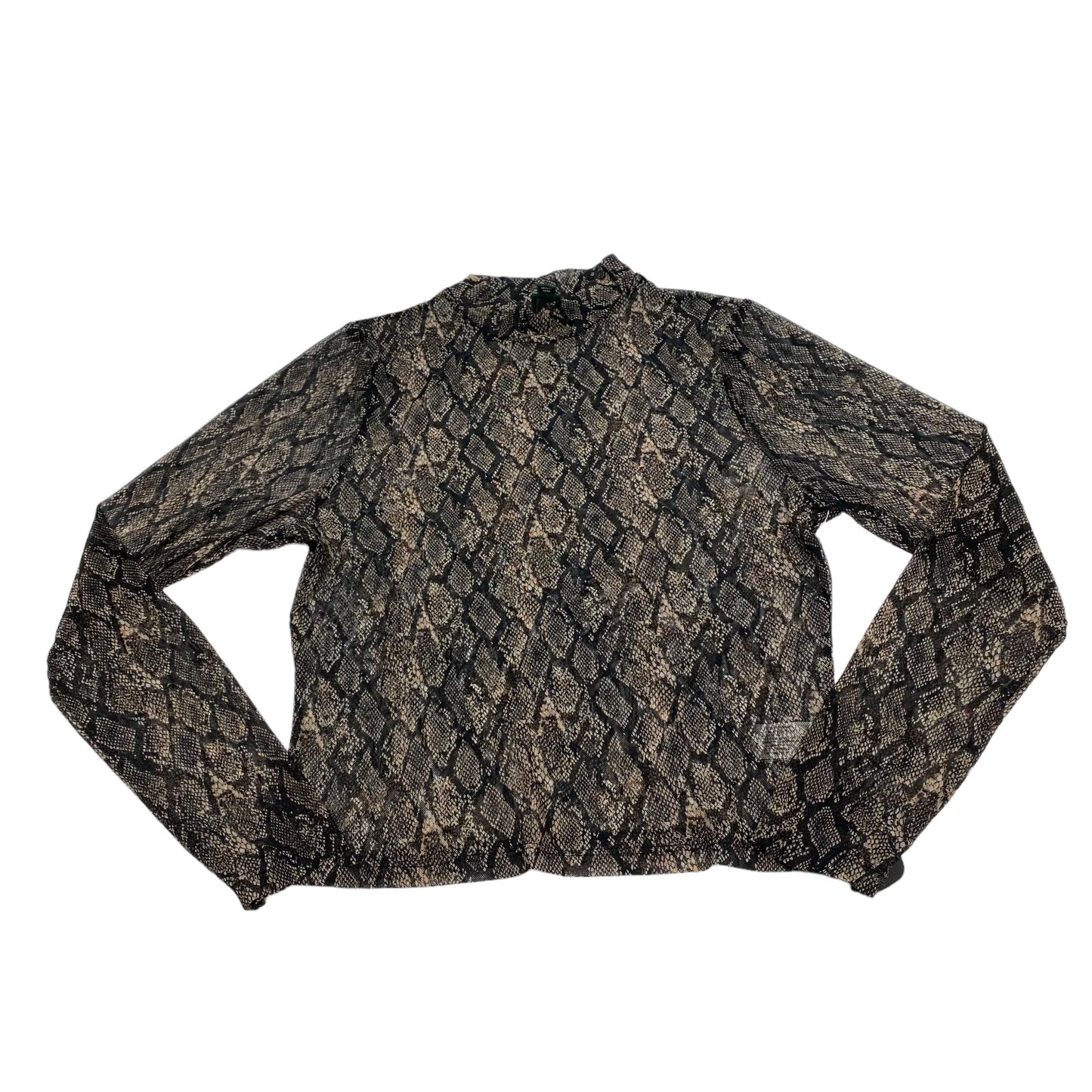 Top Long Sleeve By Wild Fable In Snakeskin Print, Size: L