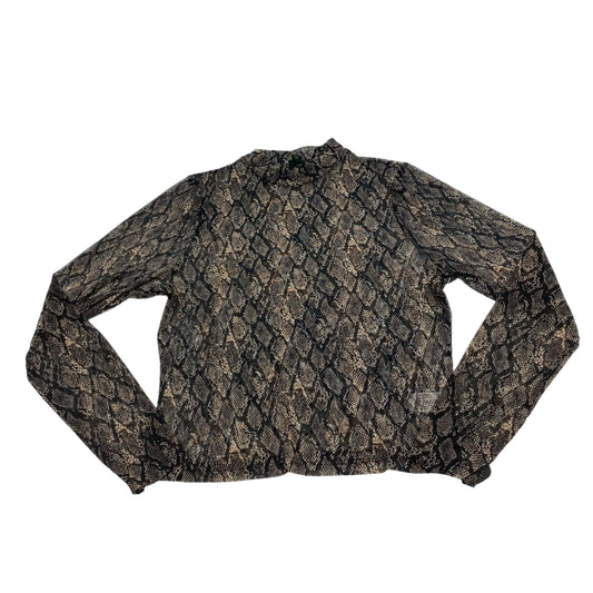 Top Long Sleeve By Wild Fable In Snakeskin Print, Size: L