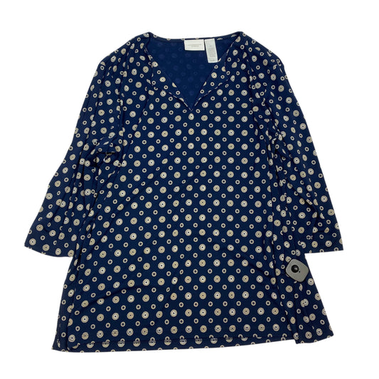 Top 3/4 Sleeve By Liz Claiborne In Navy, Size: 2x