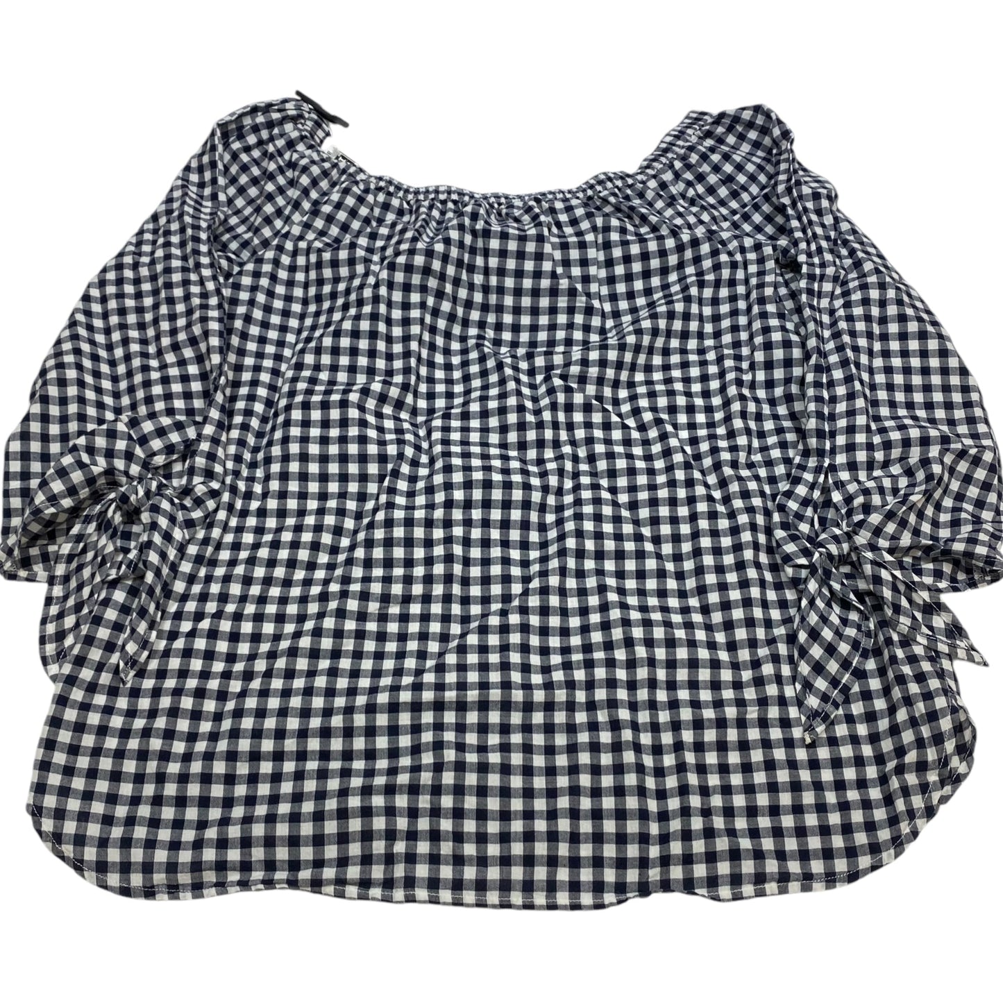 Top Long Sleeve By Crown And Ivy In Blue & White, Size: M