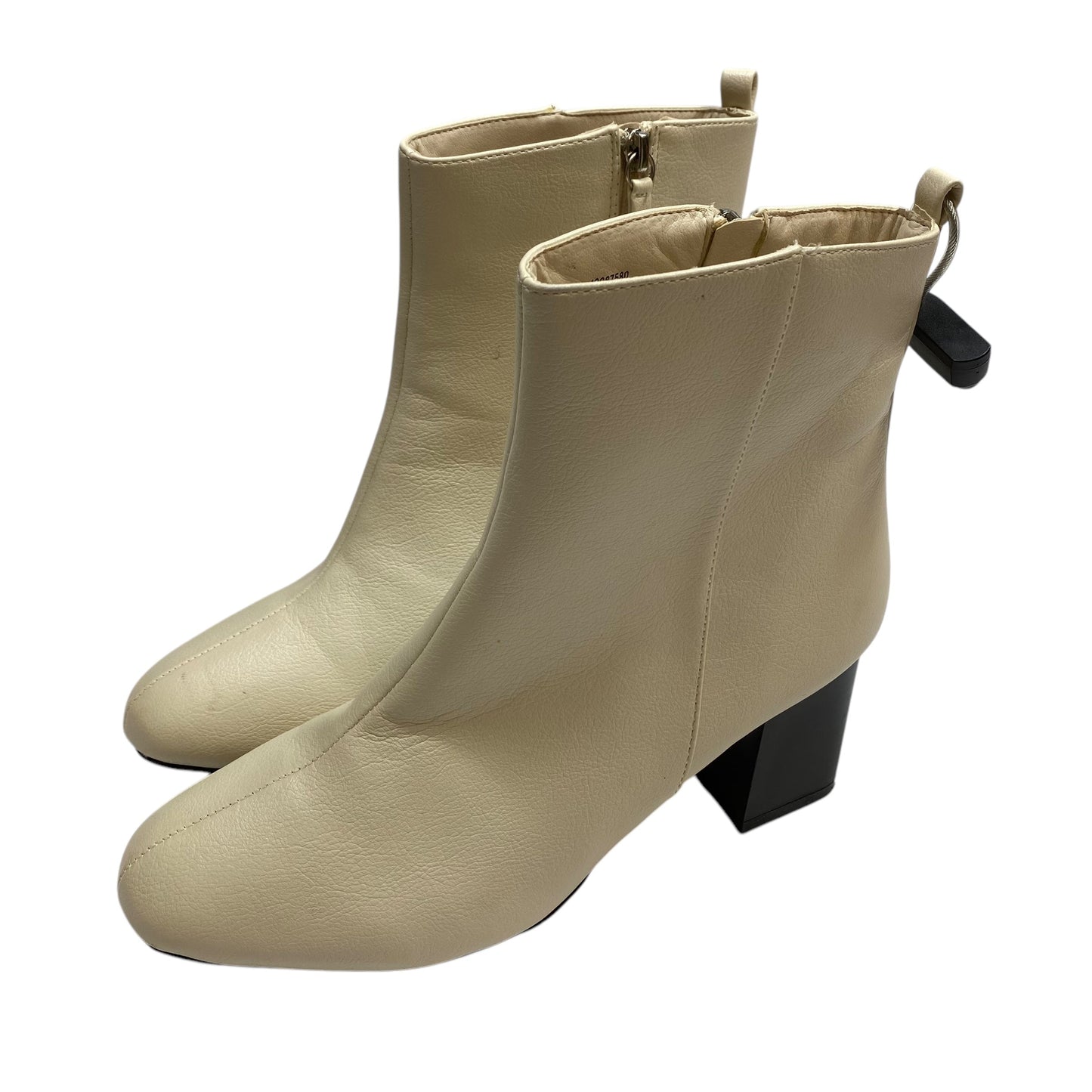 Boots Ankle Heels By Cato In Cream, Size: 9