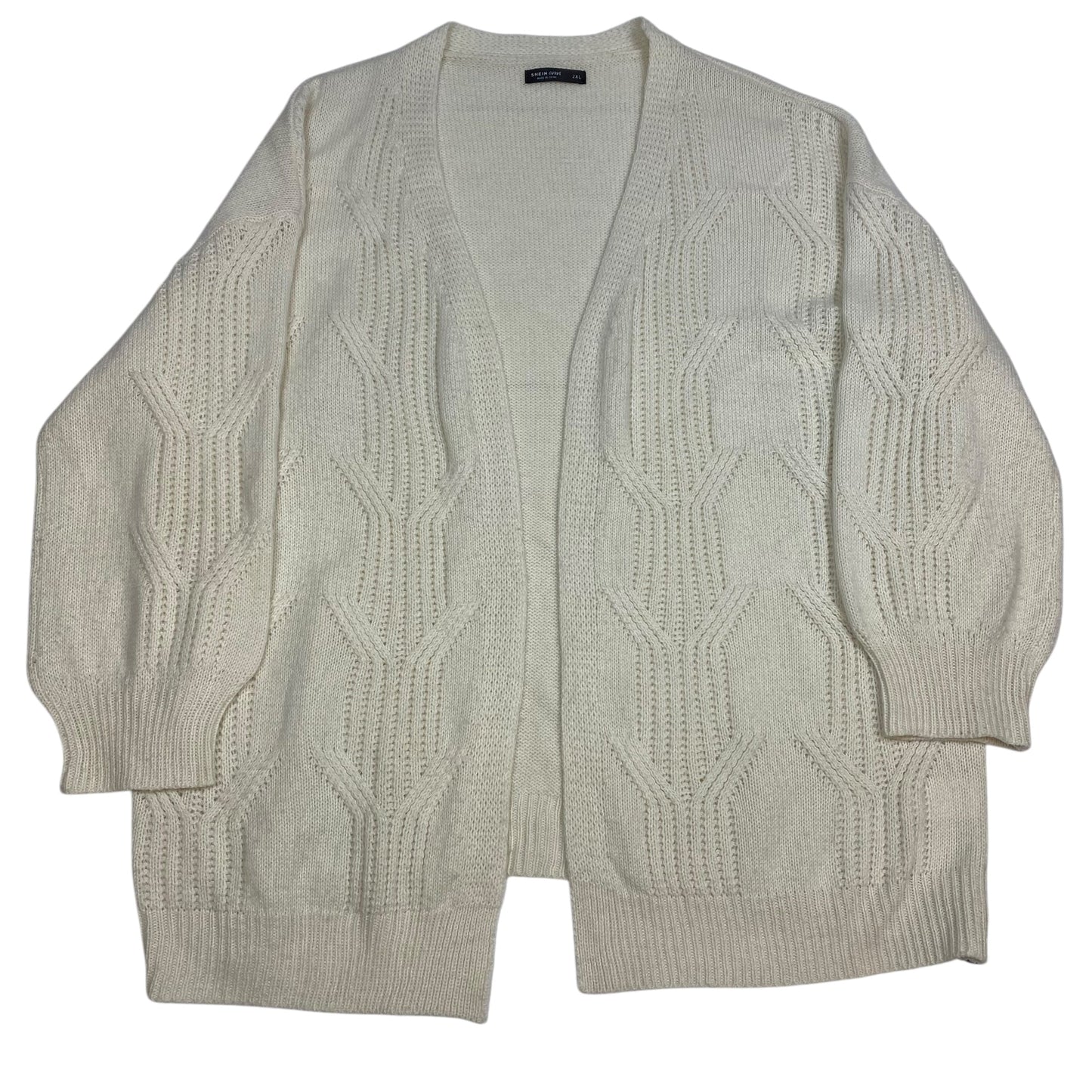 Sweater Cardigan By Shein In Cream, Size: 2x