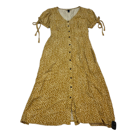 Yellow Dress Casual Midi Universal Thread, Size S