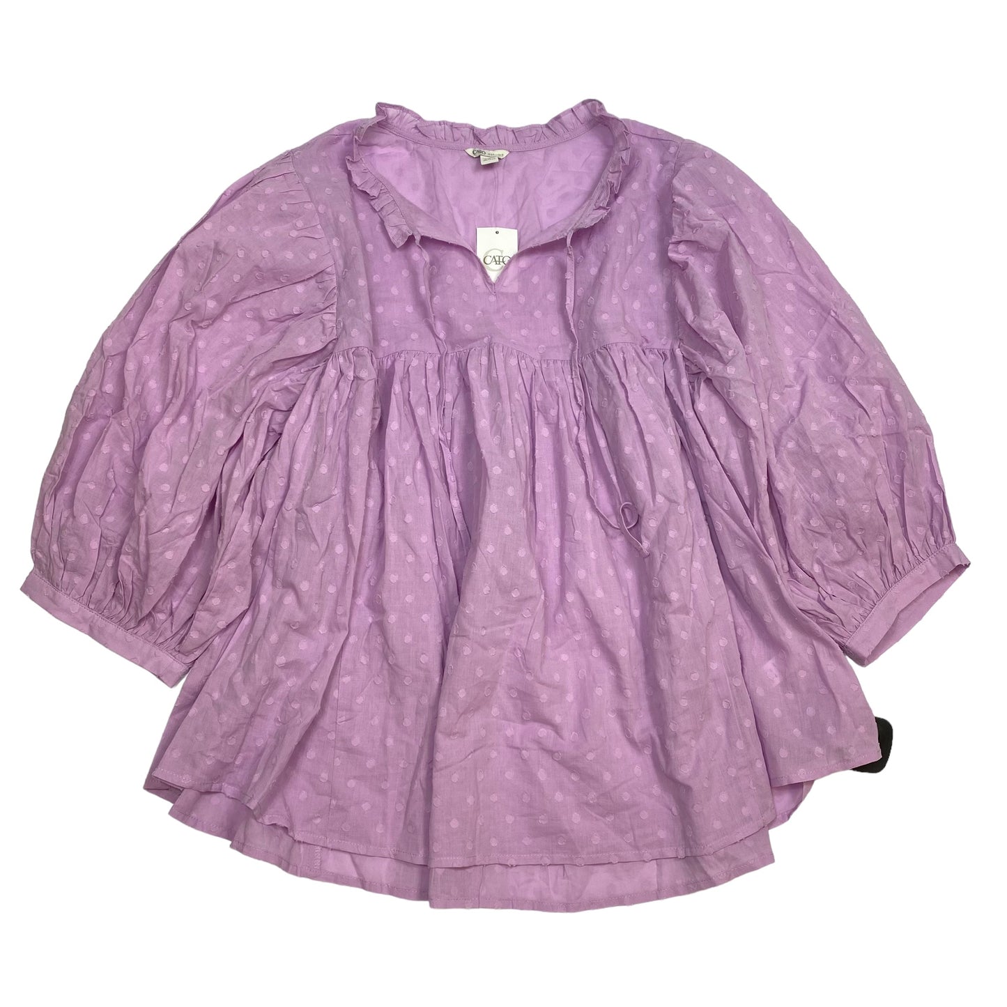 Top Long Sleeve By Cato In Purple, Size: 1x