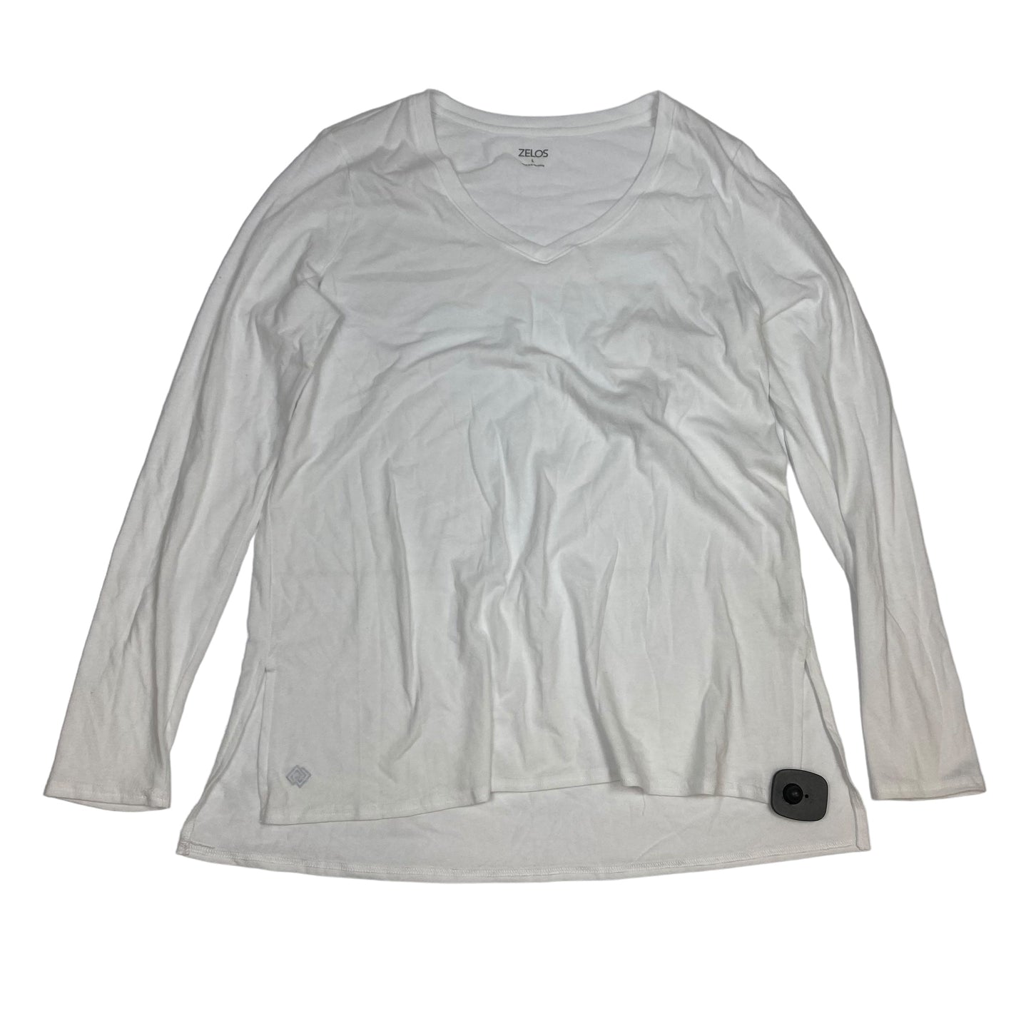 Top Long Sleeve Basic By Zelos In White, Size: L