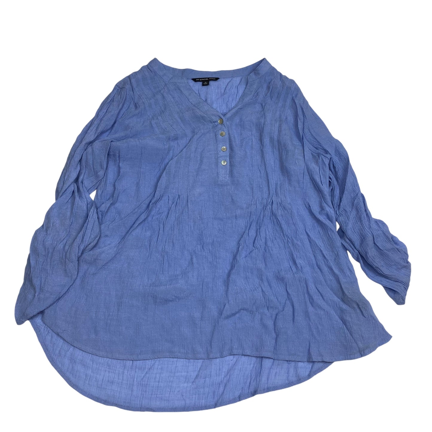 Top Long Sleeve By Zac And Rachel In Blue, Size: 2x