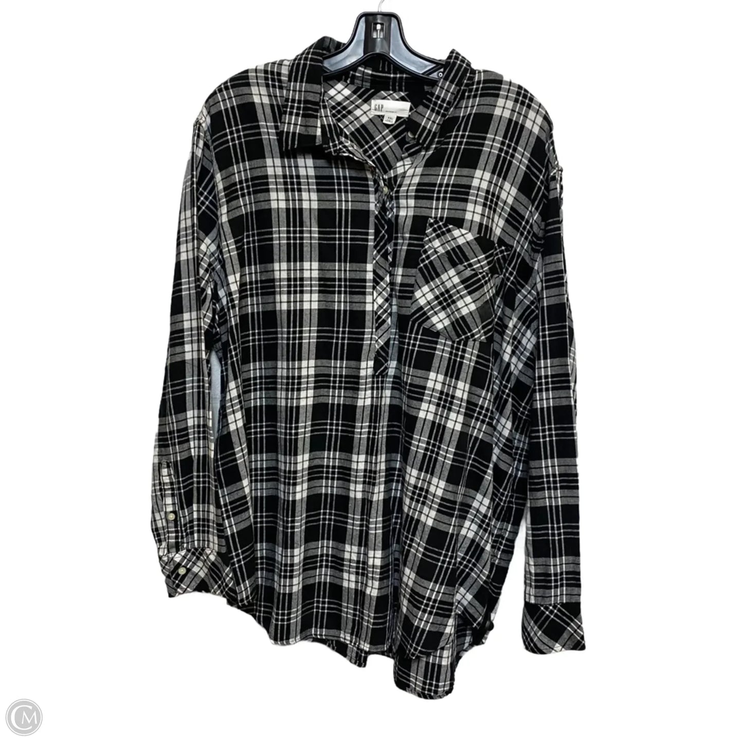 Top Long Sleeve By Gap In Black & White, Size: Xxl