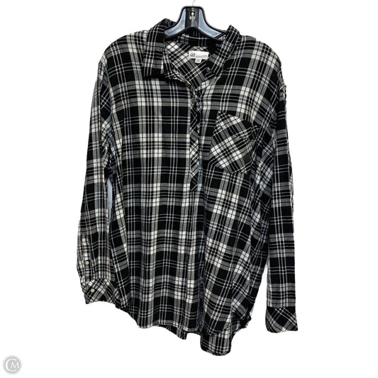 Top Long Sleeve By Gap In Black & White, Size: Xxl