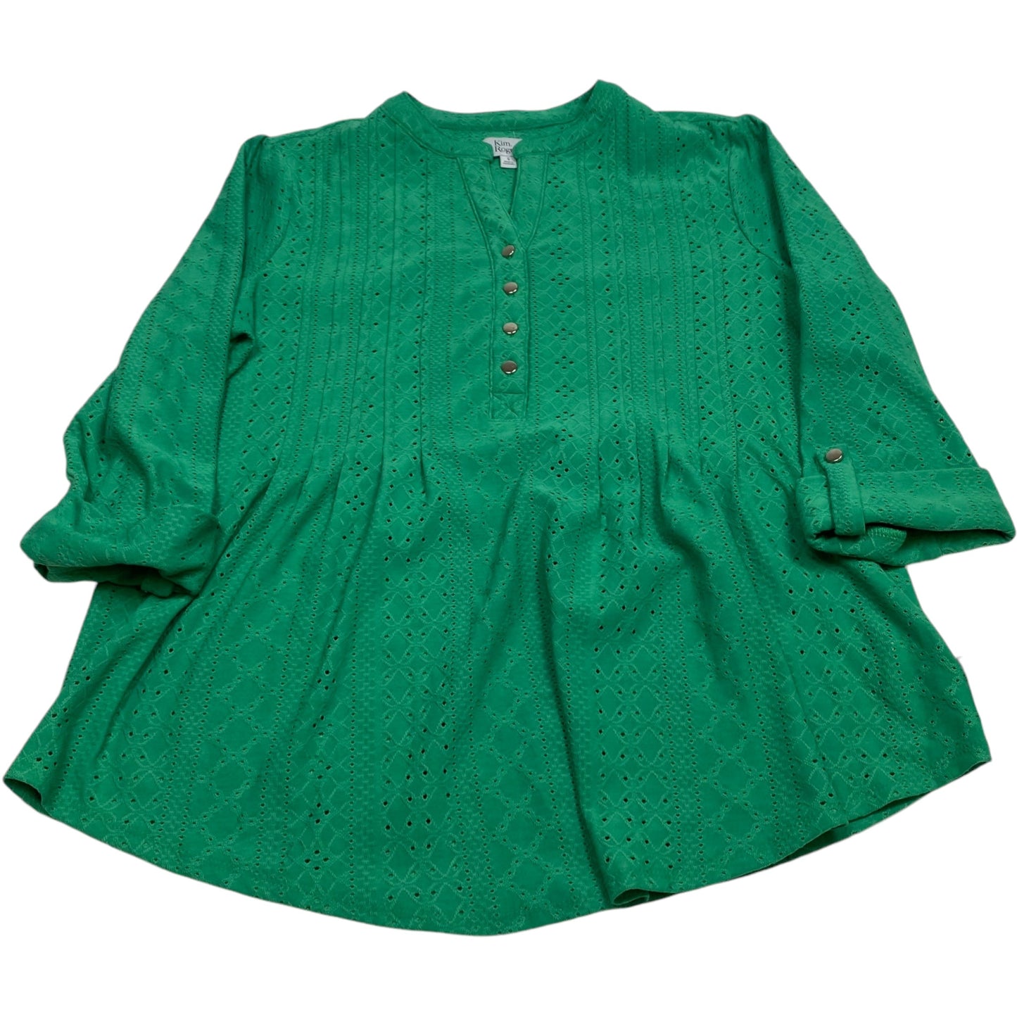 Top Long Sleeve By Kim Rogers In Green, Size: S