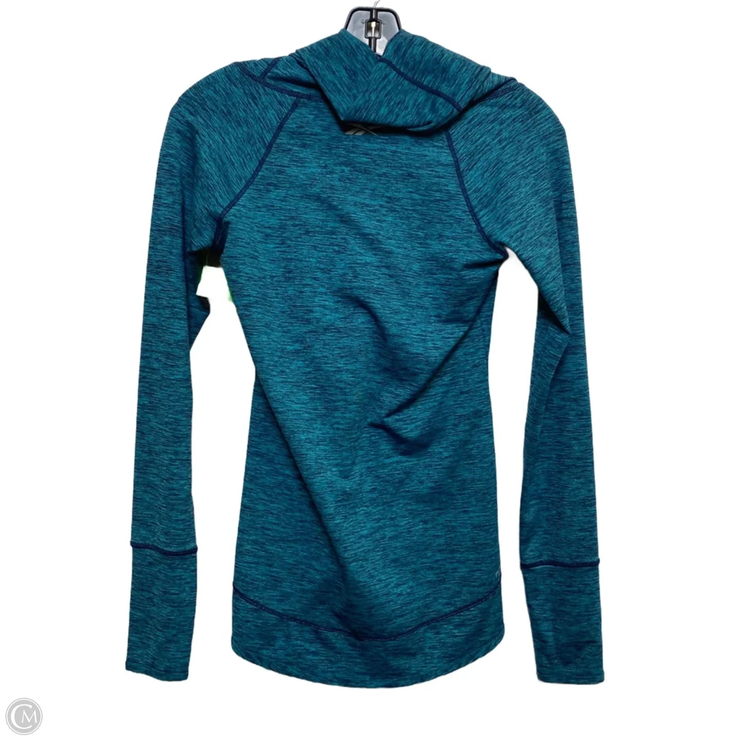 Athletic Top Long Sleeve Collar By Reebok In Green, Size: Xs