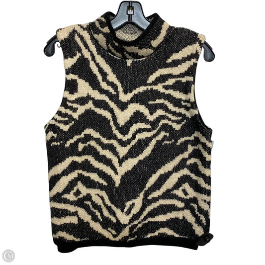 Sweater Short Sleeve By Pilcro In Black & Cream, Size: L