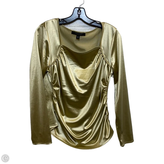 Blouse Long Sleeve By Marc New York In Gold, Size: L