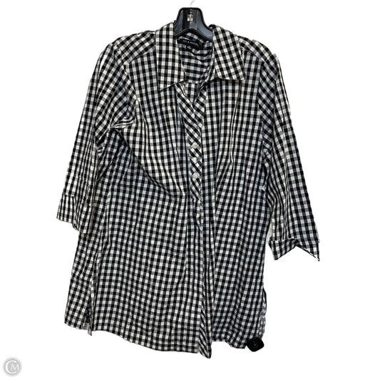 Top 3/4 Sleeve By Zac And Rachel In Black & White, Size: Xl