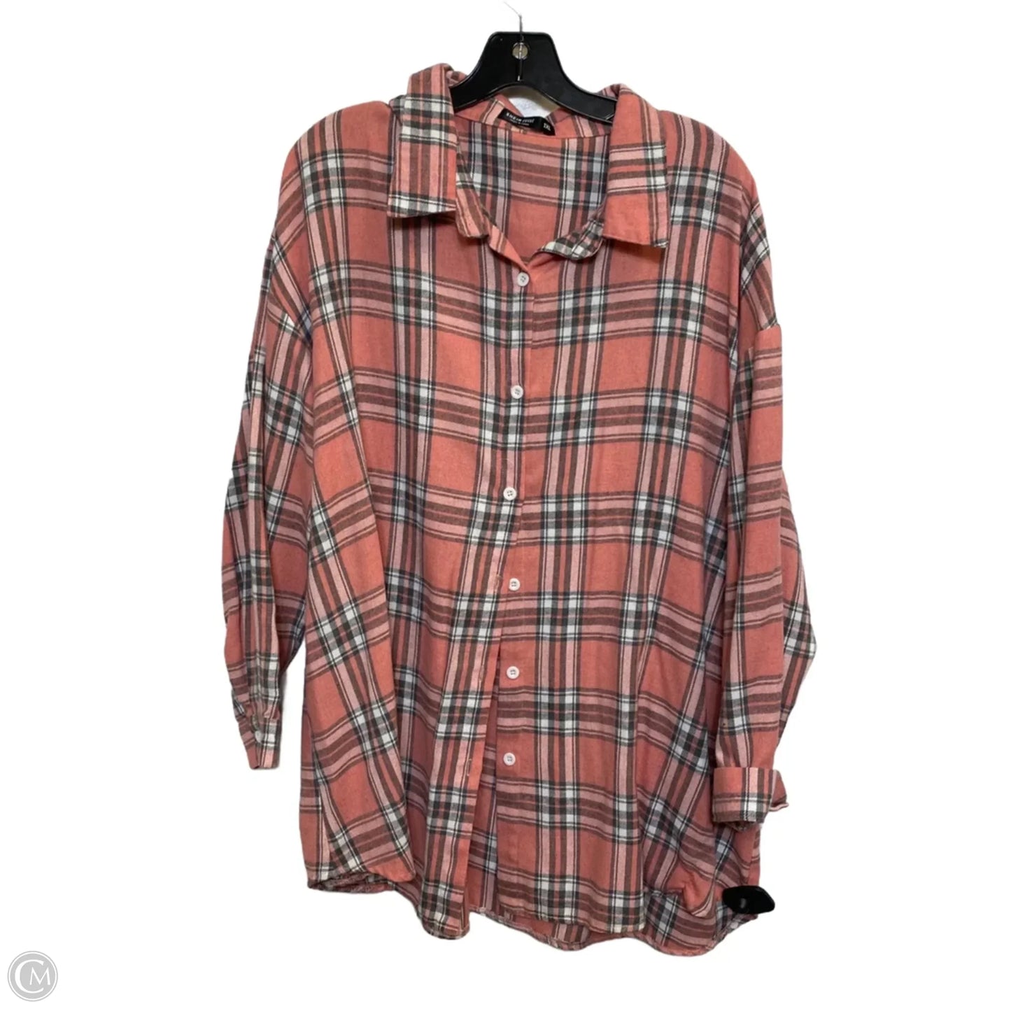 Top Long Sleeve By Shein In Pink, Size: 1x