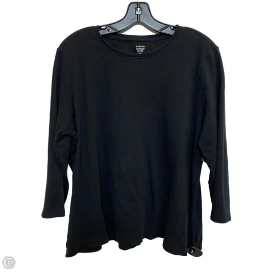 Top Long Sleeve Basic By Kim Rogers In Black, Size: Xxl