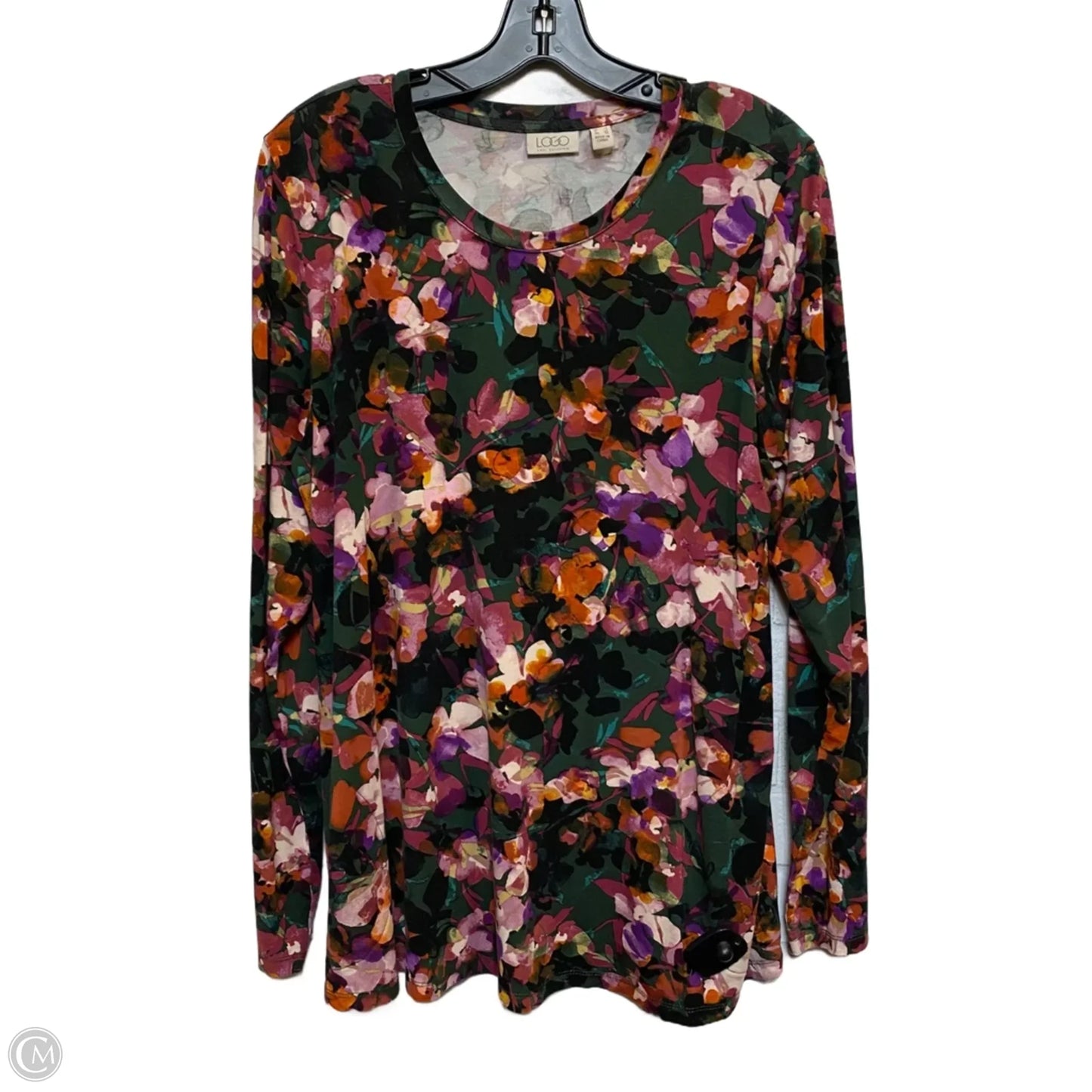 Top Long Sleeve By Logo In Green, Size: L