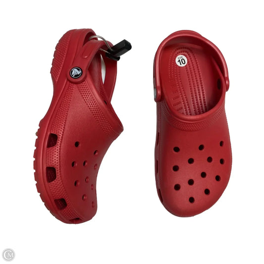 Shoes Flats By Crocs In Red, Size: 10