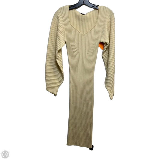 Dress Casual Midi By Fashion Nova In Cream, Size: L