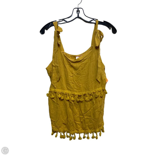 Top Sleeveless By Andree By Unit In Yellow, Size: L
