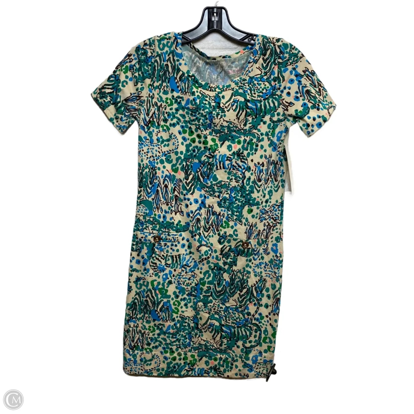 Dress Designer By Lilly Pulitzer In Cream & Green, Size: Xs