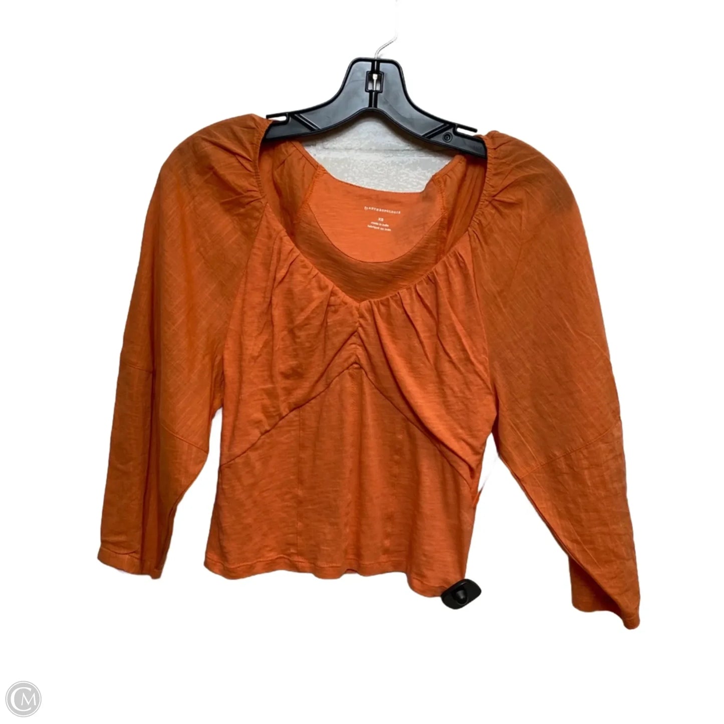 Top 3/4 Sleeve By Anthropologie In Orange, Size: Xs