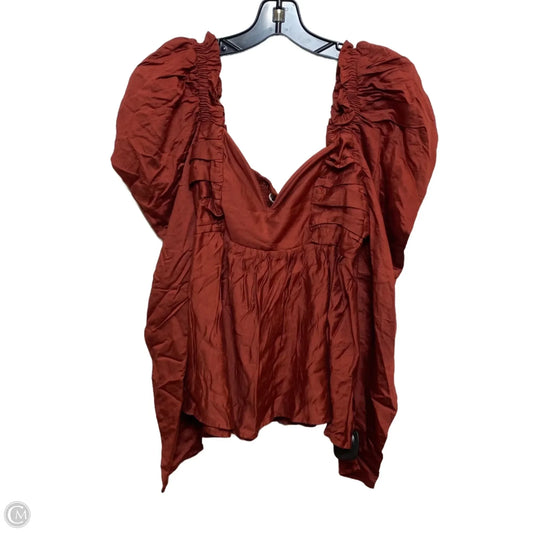 Blouse Long Sleeve By Entro In Orange, Size: M