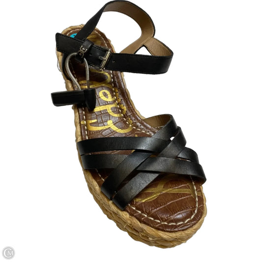 Sandals Heels Wedge By Sam Edelman In Black, Size: 7.5
