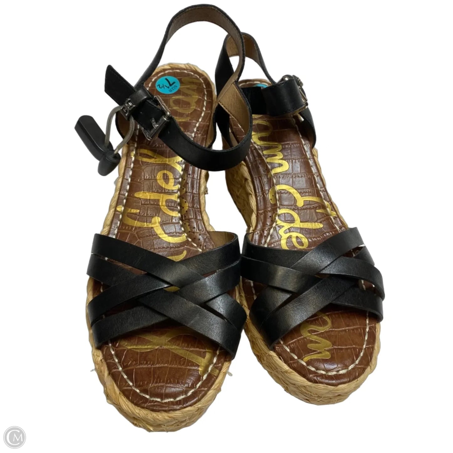 Sandals Heels Wedge By Sam Edelman In Black, Size: 7.5