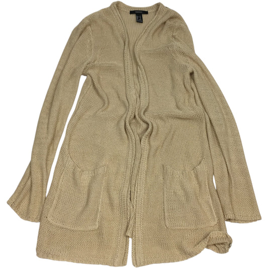 Sweater Cardigan By Forever 21 In Tan, Size: S