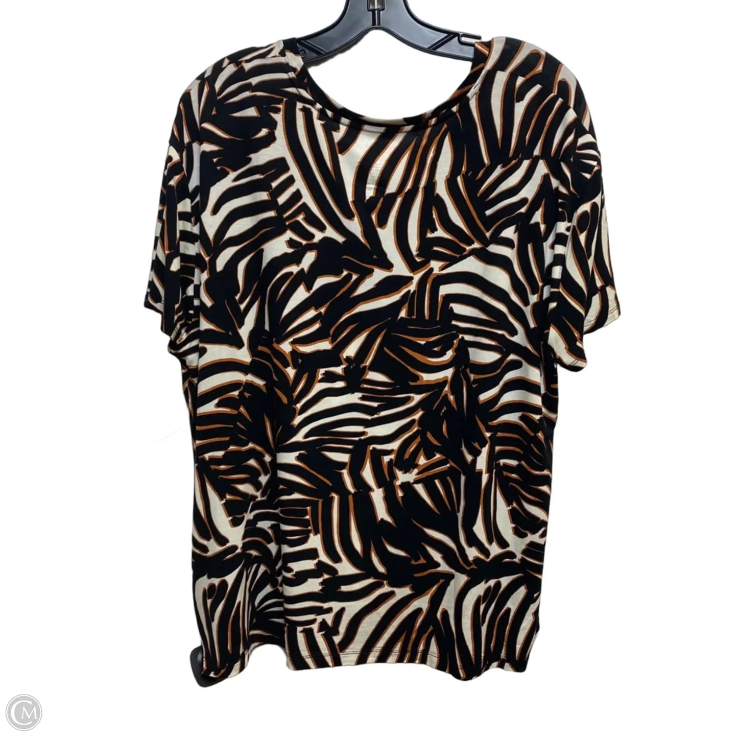 Top Short Sleeve By Nine West In Black & Brown, Size: Xxl