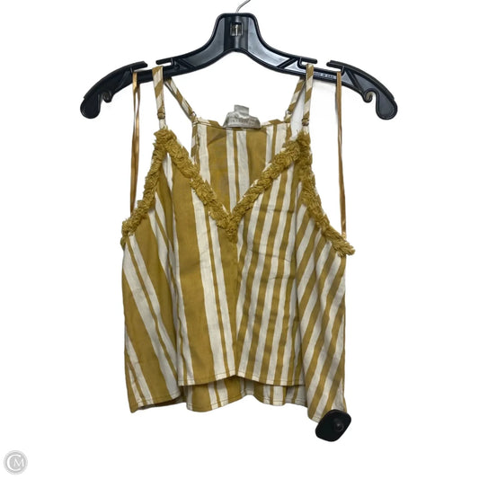 Top Sleeveless By Loveriche In White & Yellow, Size: M