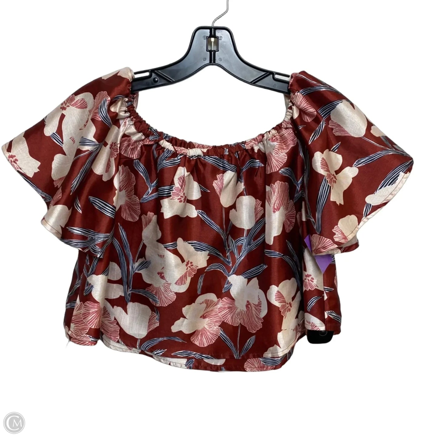 Top Short Sleeve By Vestique In Brown, Size: S