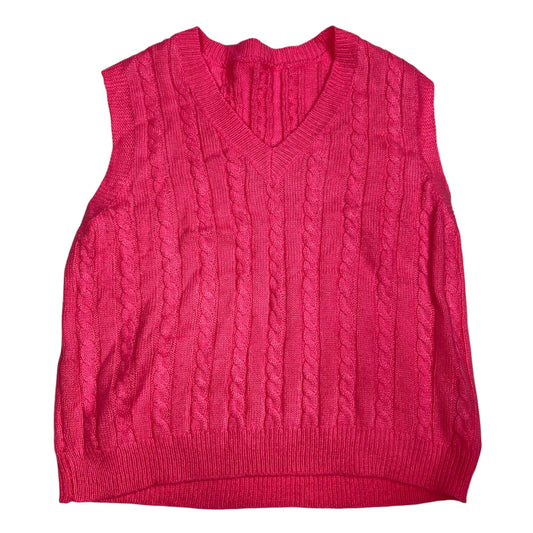 Vest Sweater By Shein In Pink, Size: L