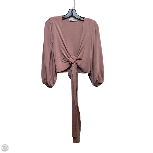 Top 3/4 Sleeve By Zara In Pink, Size: M