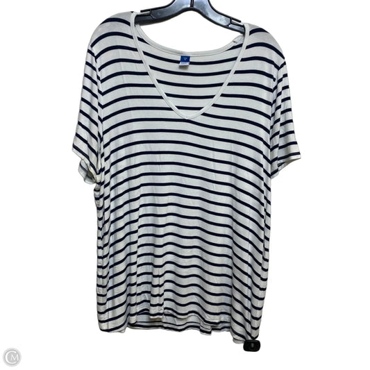 Top Short Sleeve By Old Navy In Blue & White, Size: Xl